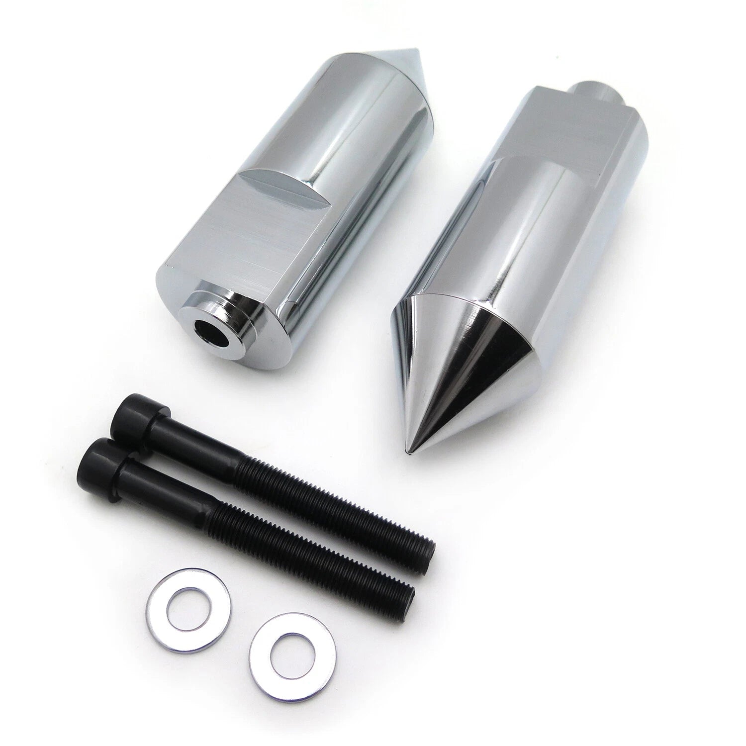 Chrome Spike Frame Sliders for Yamaha YZF R1 (2004–2006)