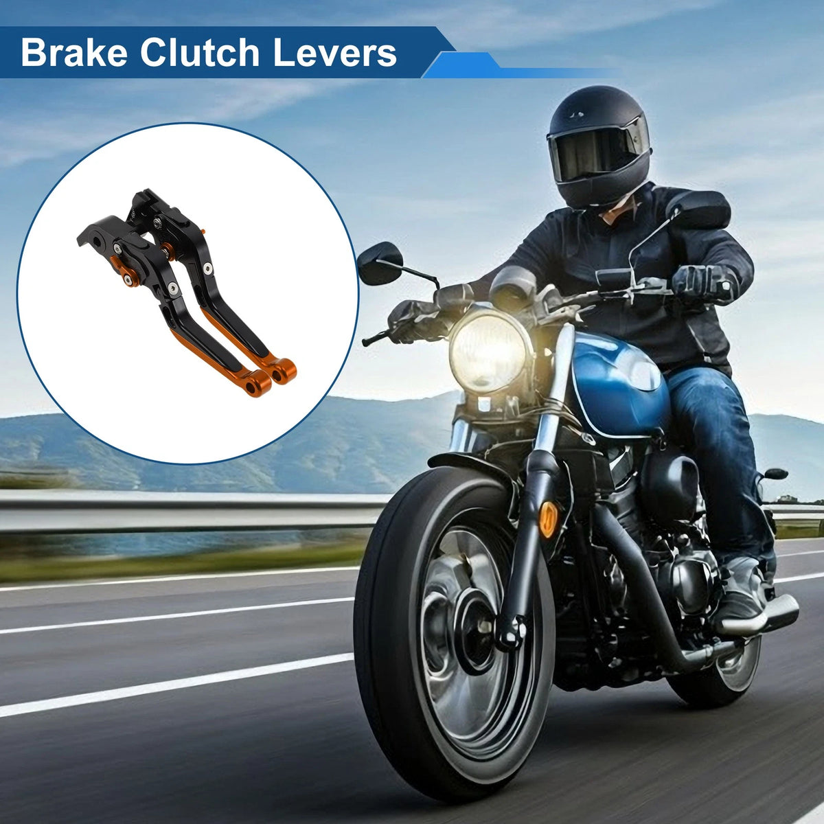 Short/Long Brake Clutch Levers for Yamaha YZF-R1 (2004–2008) Black/Orange
