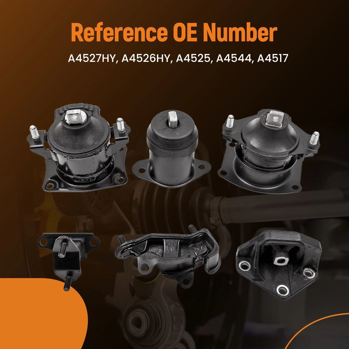 Set of 6 Engine Motor & Trans Mounts for Honda Accord 3.0L (2003–2007)