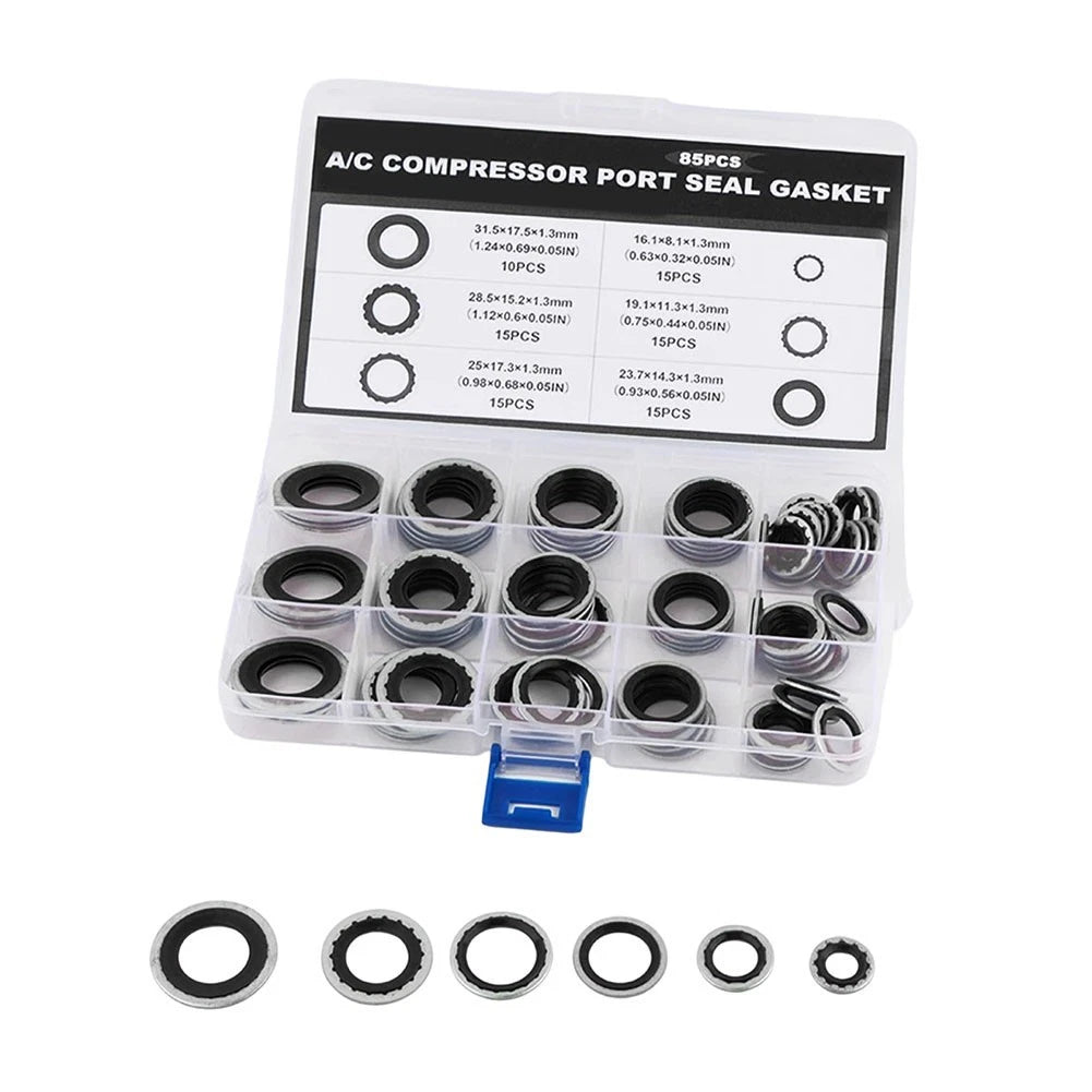 85PCS Air Con Compressor Gasket Washers for Vehicles (2000–2015)