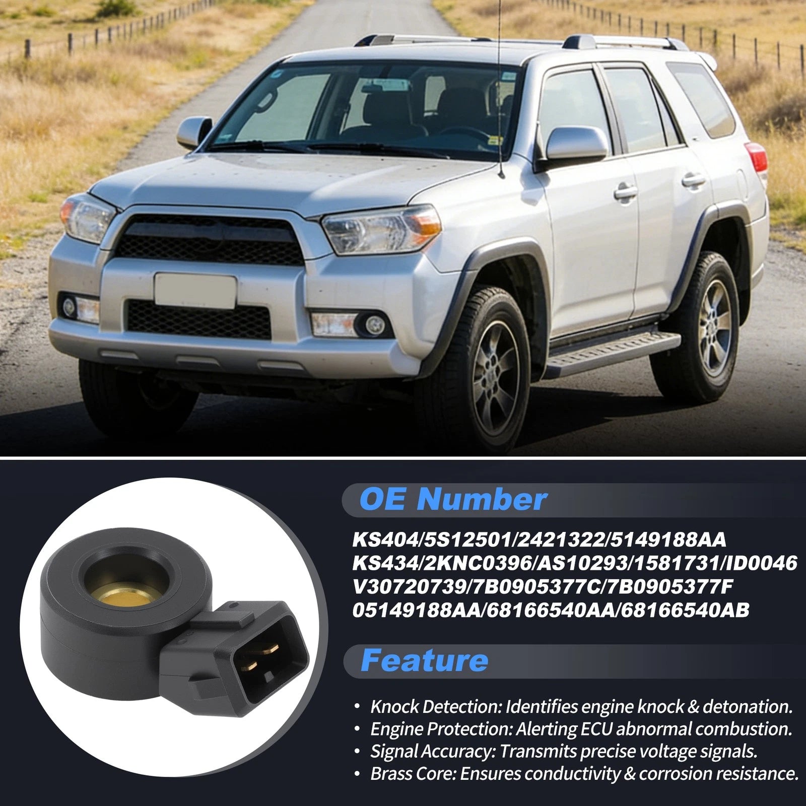 2-Pin Ignition Knock Detonation Sensor for Dodge Avenger Challenger (2008–2014) 68166540AA