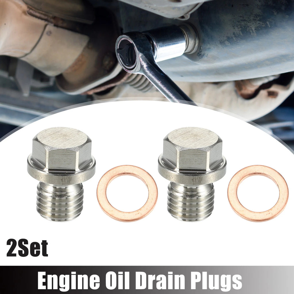 Engine Oil Drain Plug with Washer Replacement 2 Set for Mercedes-Benz (1996–2025)