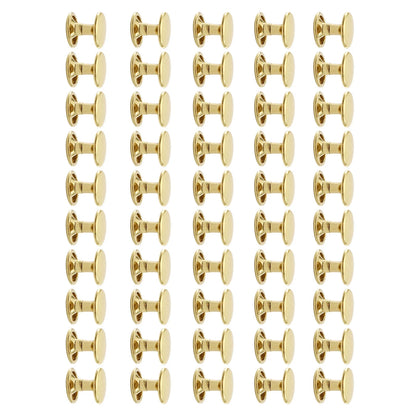 50Pack Metal Double Cap Round Rivets for Leather Belts and Bags