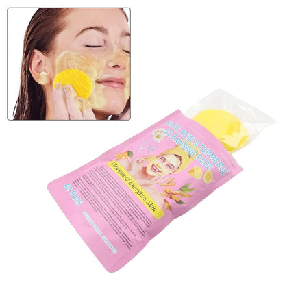 40PCS Kojic Acid And Turmeric Cleansing Pads?Facial Sponges Exfoliate
