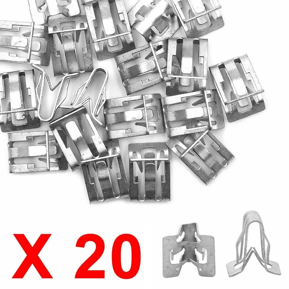 20 Silver Retainer Clips for Auto Dash Wires and Cables