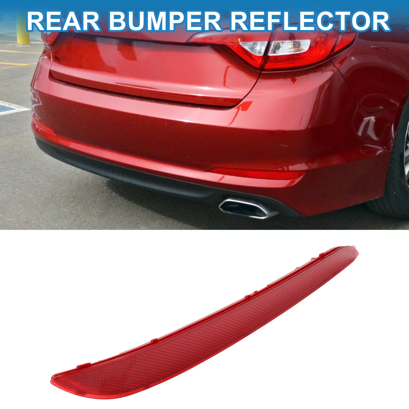 Rear Left Bumper Reflector Replacement for Hyundai Sonata (2015–2017) Red