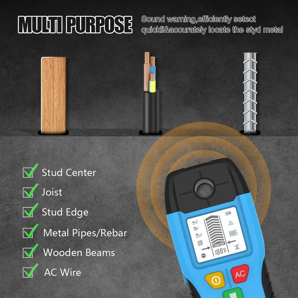 Detection Tool for Metal Pipes, AC Wires in Drywall