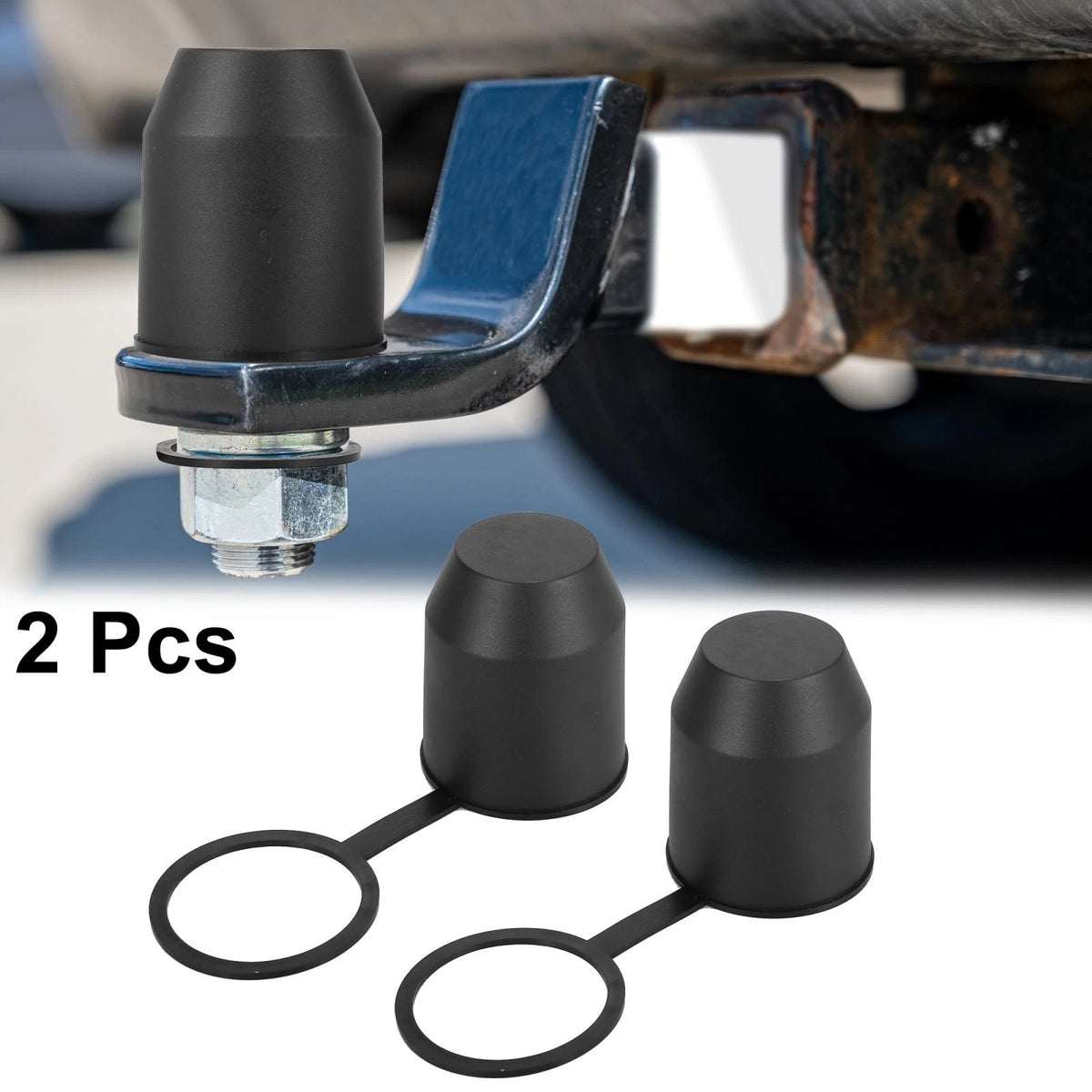 Trailer Hitch Ball Cover with Hook 55mm ID Black for Car Truck RV Boat