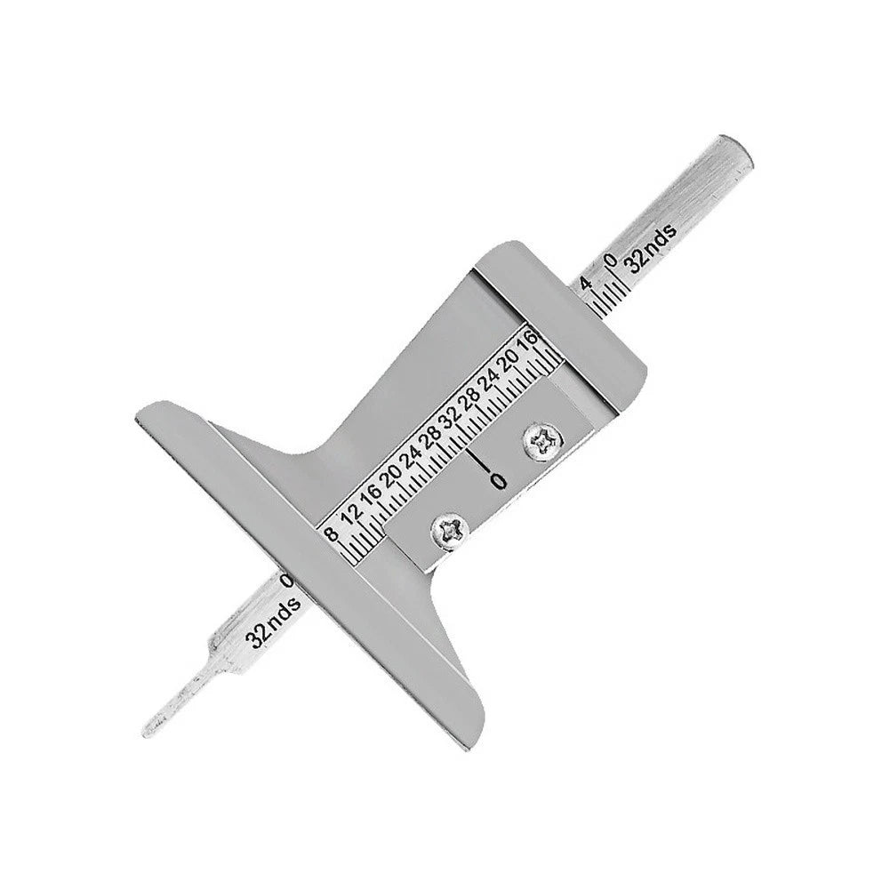 Tire Tread Depth Gauge for Vehicles (Dual 0-25mm, 0-32nds Scale)