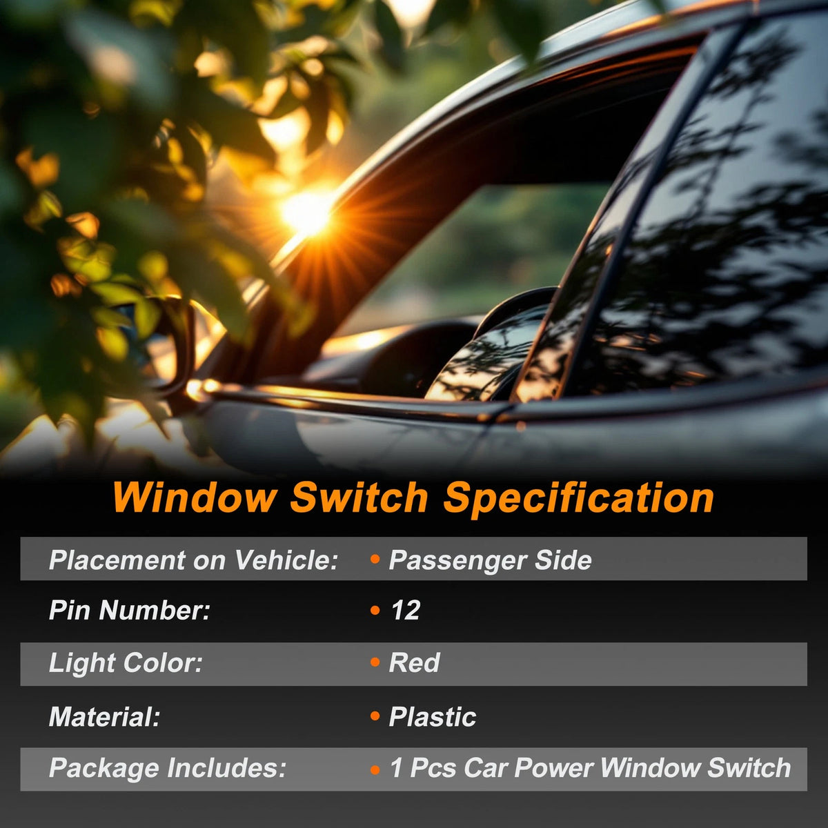 Passenger Side Power Window Switch for Nissan Murano (2015–2024) No. 254115AB0A