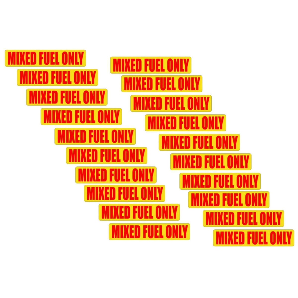 20 Mixed Fuel Only Warning Sticker 0.75" X 3.25" Size for Precise Identification