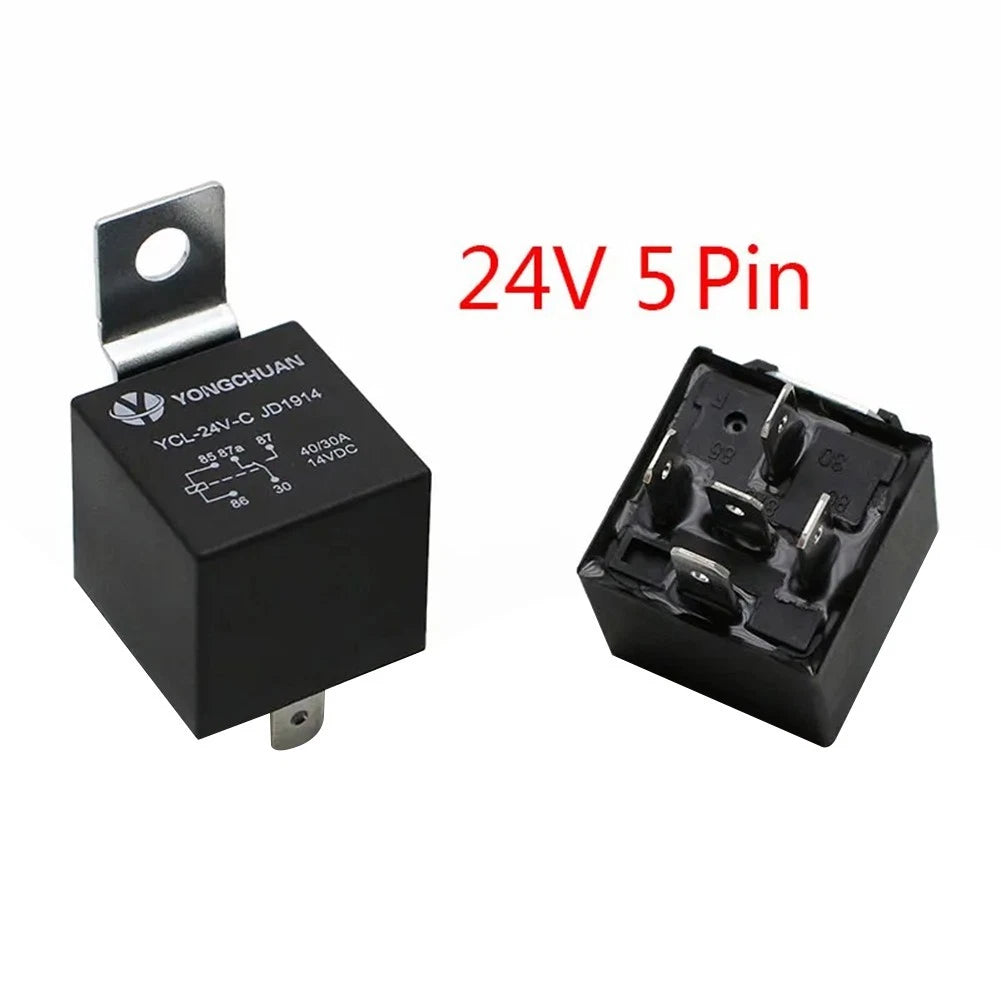 40A Waterproof Car Relay with Red Copper Contacts, 5 Pins