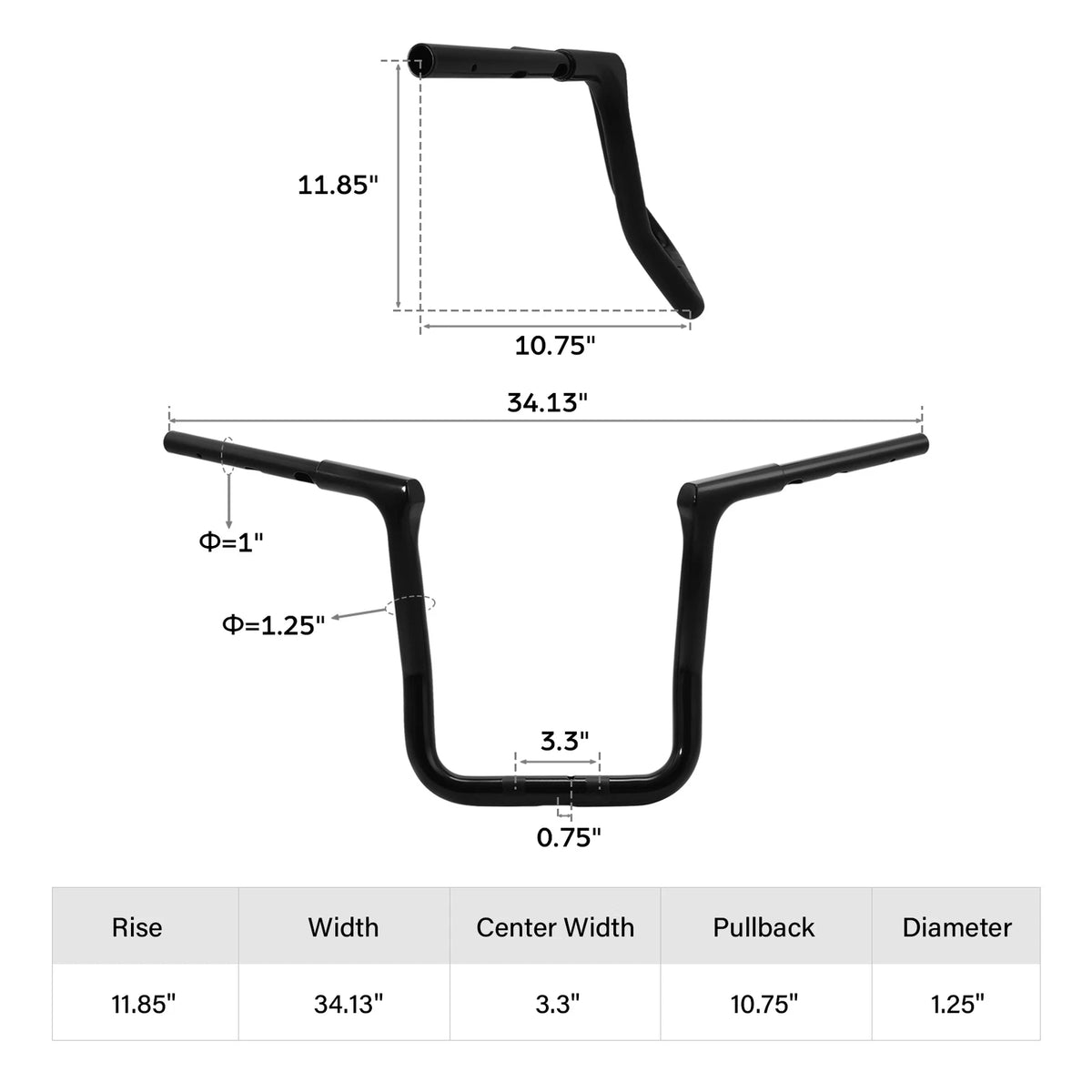 12" Rise Ape Hanger Handlebar for Harley CVO Road Glide (2023–2026)