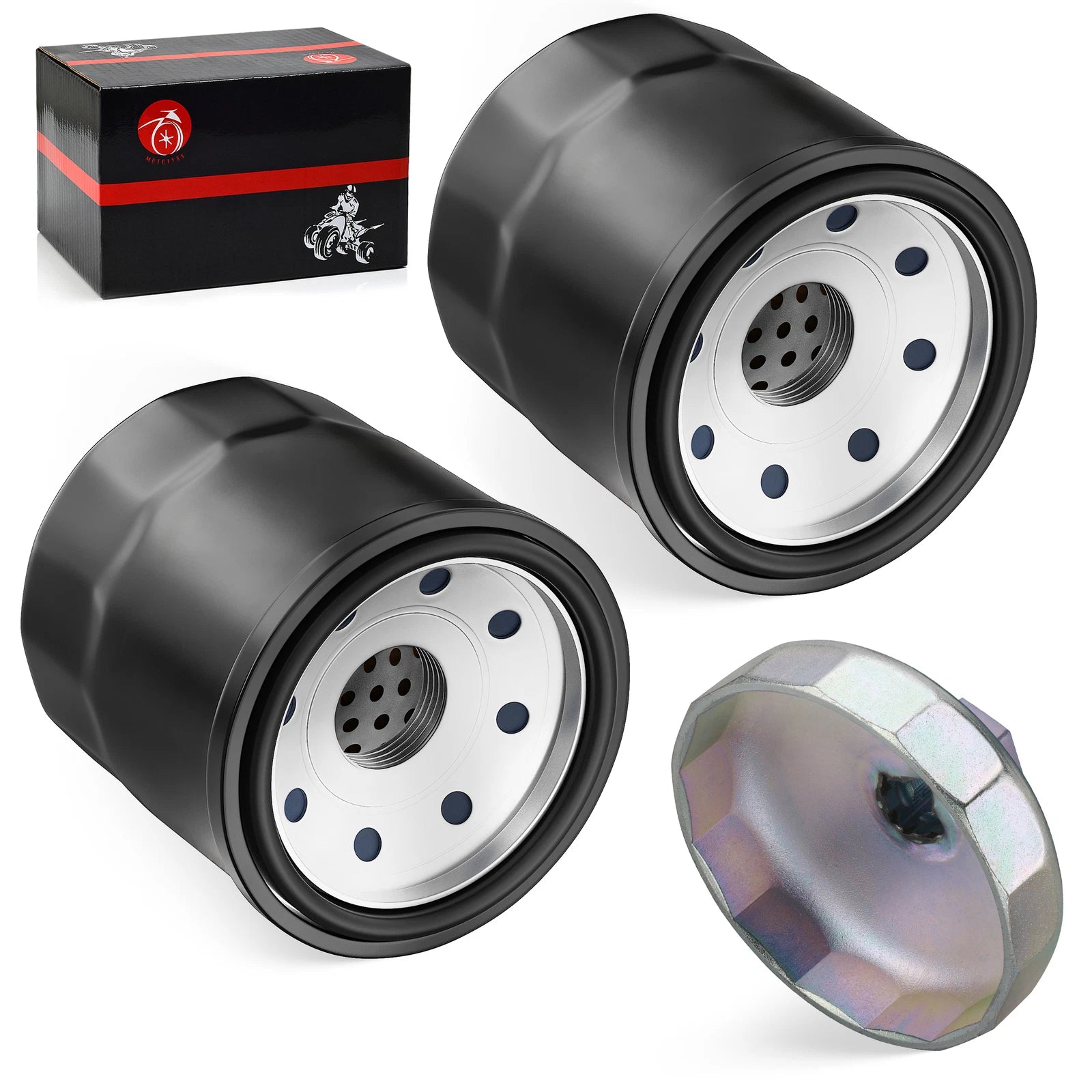 2 Pack Oil Filter with Wrench Tool for Kawasaki JT1500 Ultra (2007–2019)
