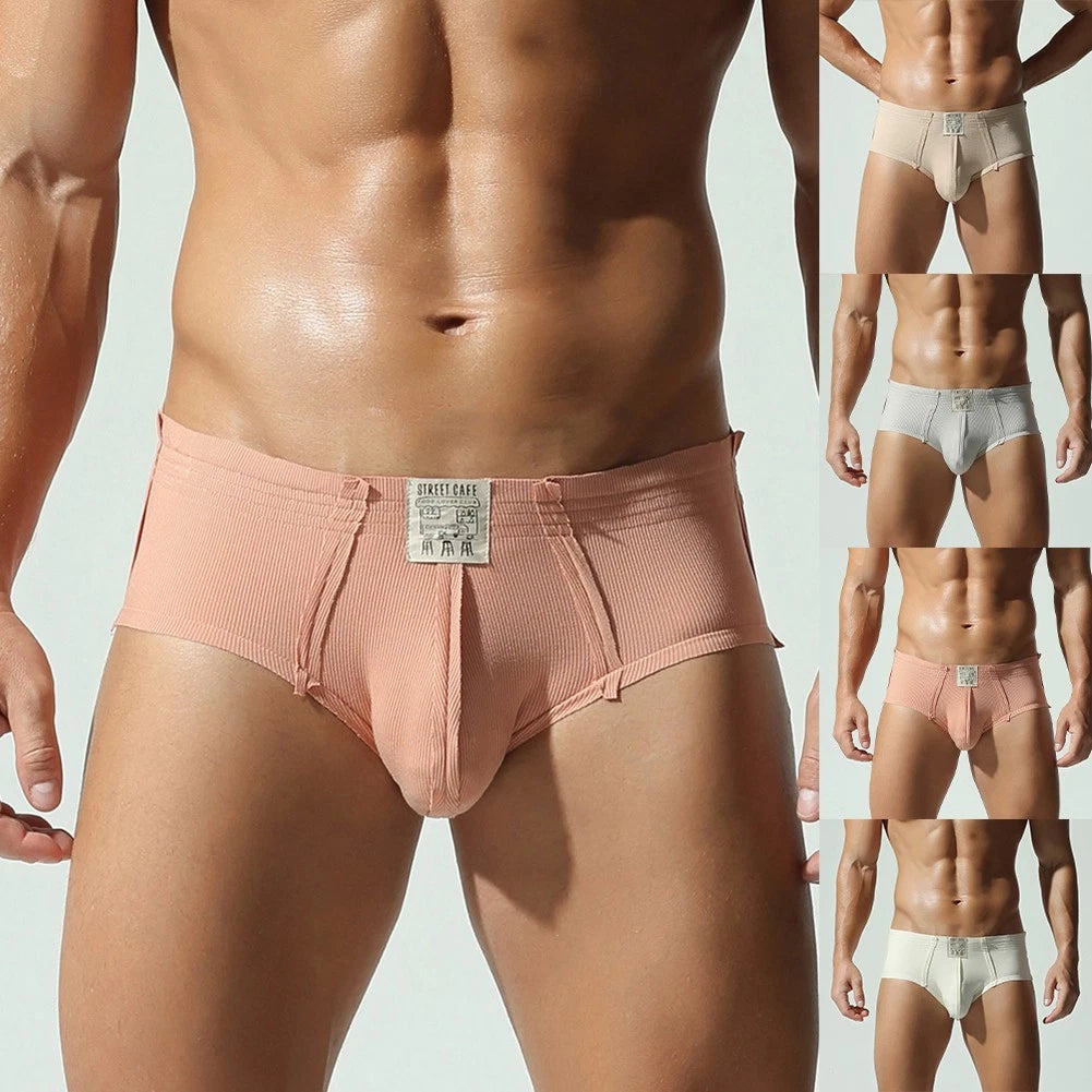 2X Men Cotton Briefs Underwear Solid Breathable U Convex Pouch Comfort