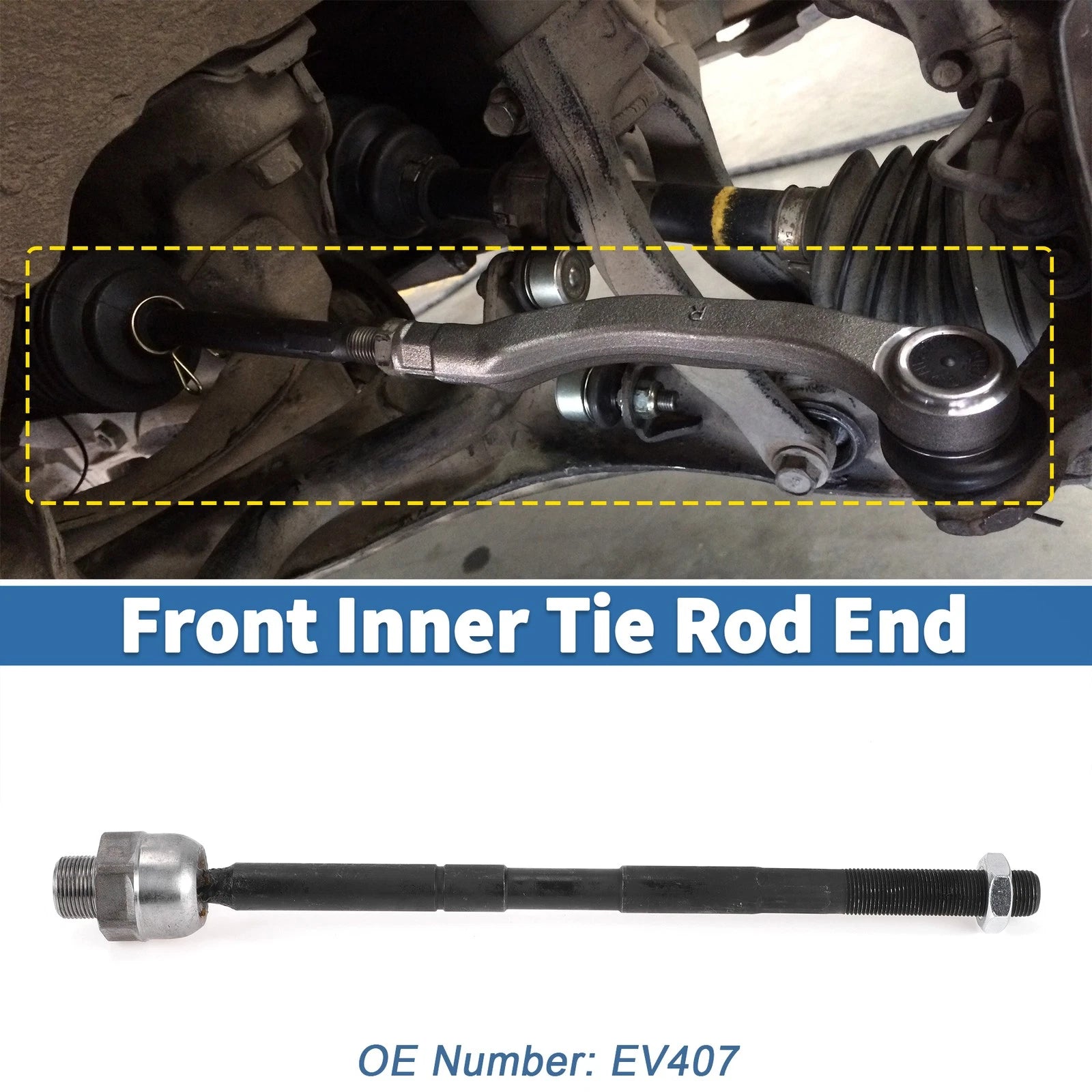 2pcs Front Inner Tie Rod Ends Left Right for Dodge Ram 1500 (2002–2005)