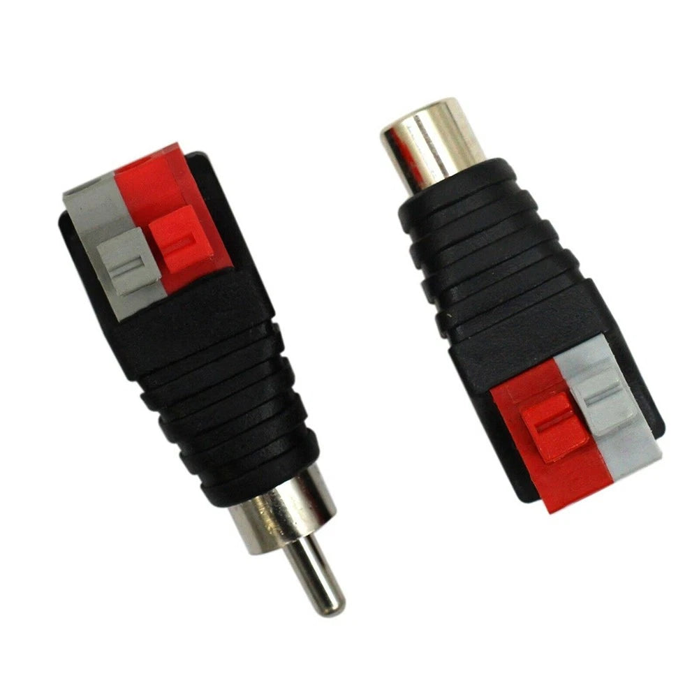 AV Cable to Connector Adapter for Speaker Wire Male Female Conversion