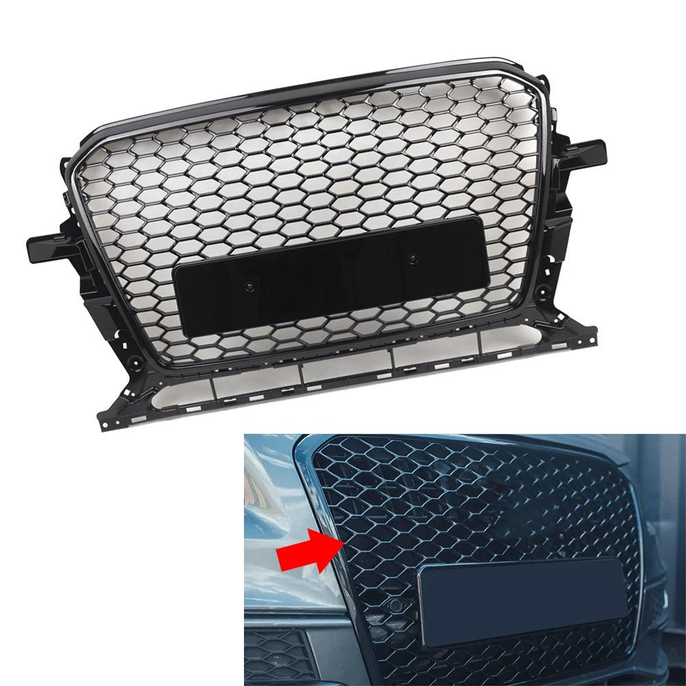 Front Bumper Honeycomb Grille for Audi Q5 (2013–2017) - Gloss Black
