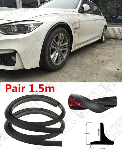 2Pcs Rubber Fender Trim for Universal Car Wheel Tires (1.5m)