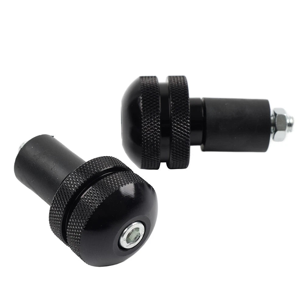Universal 7/8 Motorcycle Handlebar Grips Bar End Cap Plug Slider Black