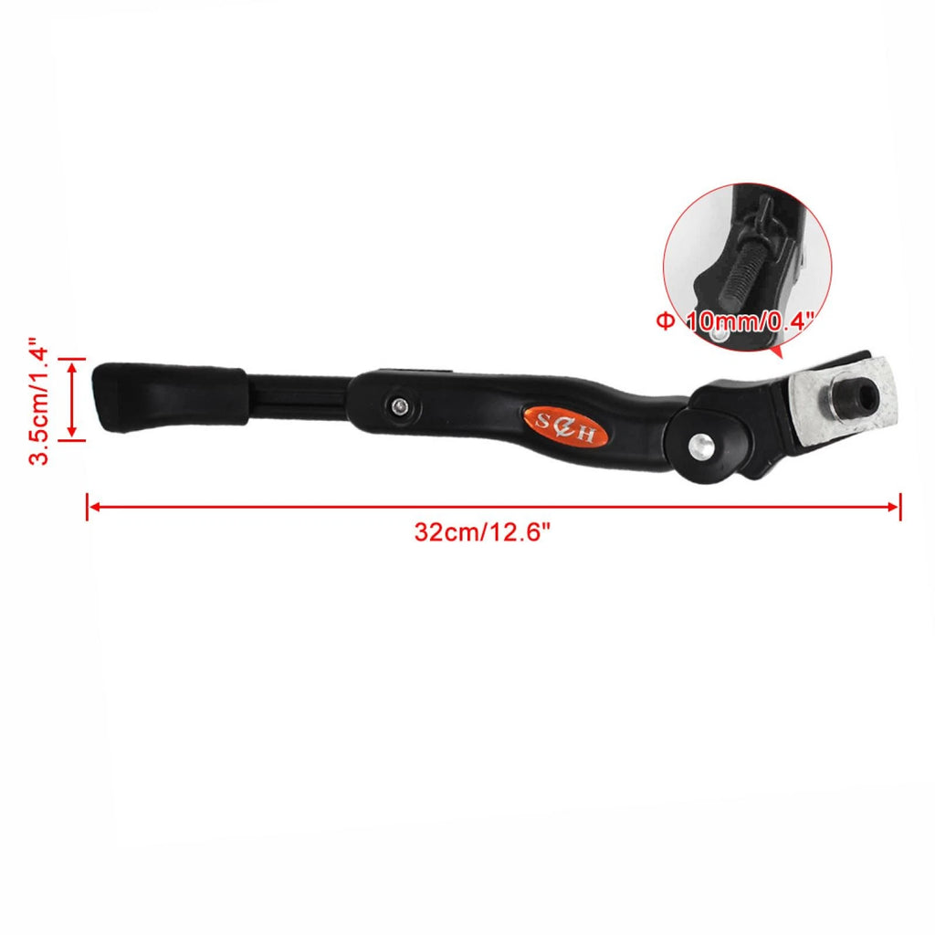 Adjustable Aluminum Alloy Black Kickstand for MTB Bikes 24 26 28 (Universal)