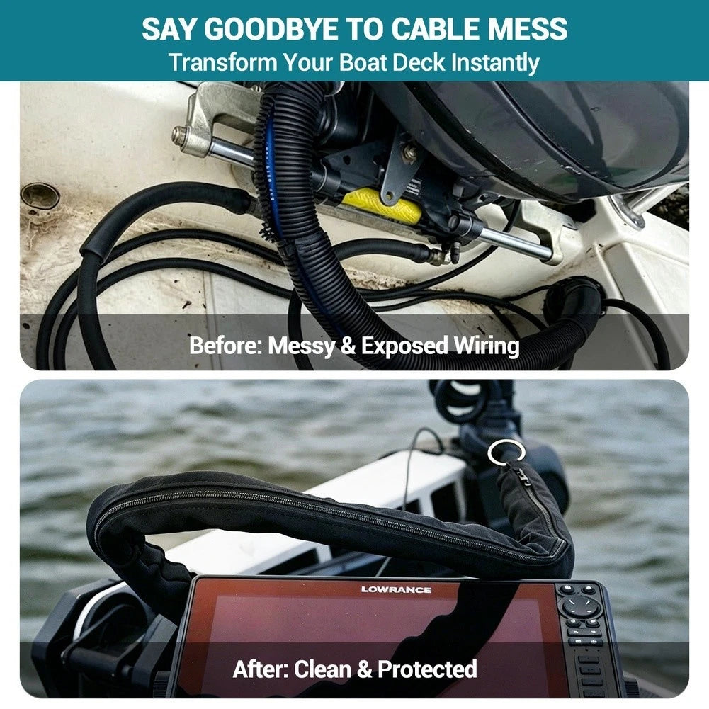 Adjustable Wire Harness Sleeve for Marine Trolling Motor Cables (121cm)