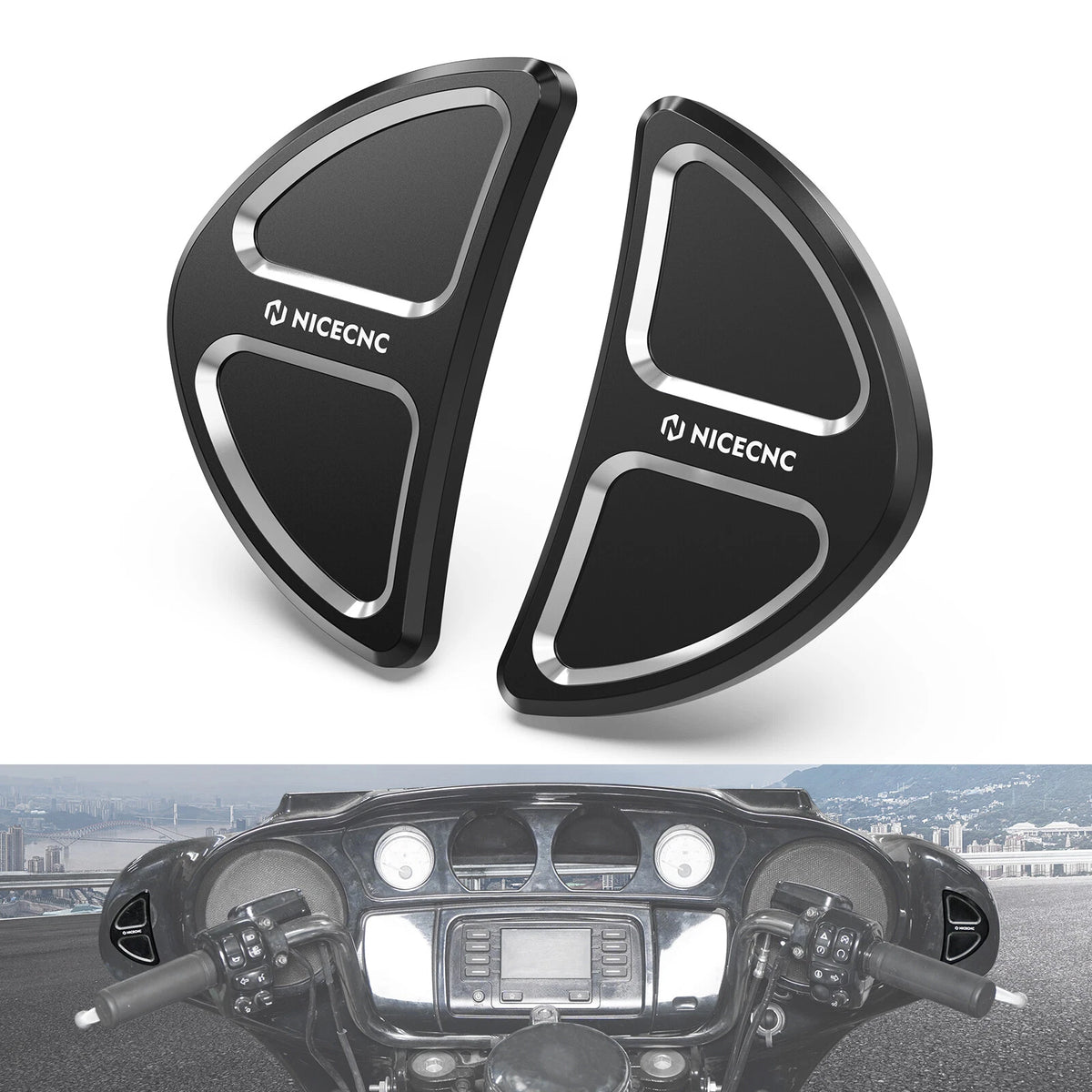 Batwing Fairing Rearview Mirror Hole Inserts for Harley Street Glide FLHX (2014–2023)