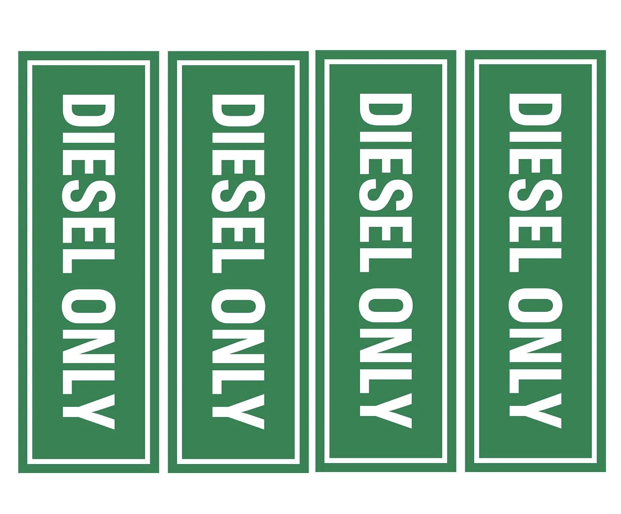Set of 4 Diesel Only Vinyl Stickers for Truck