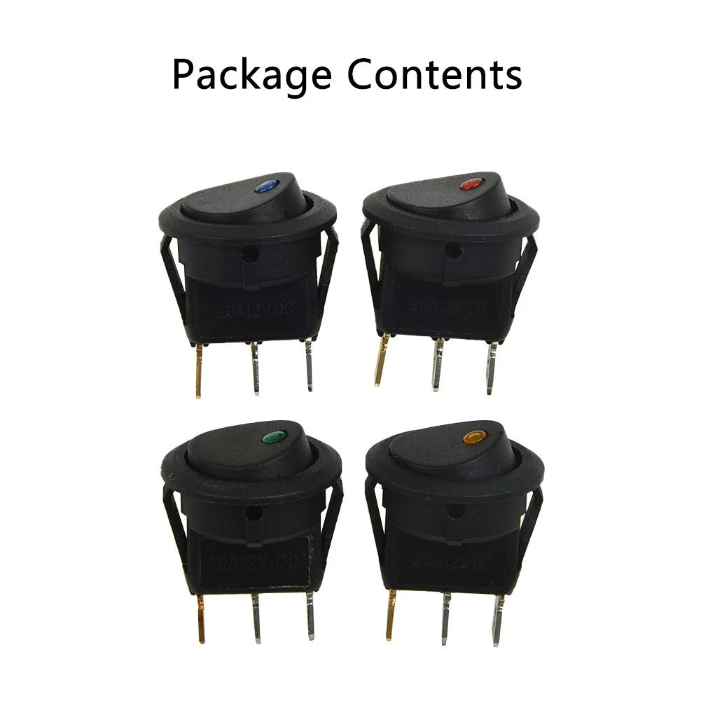 LED Round Rocker Switch for Car Dashboard 12V (Universal)