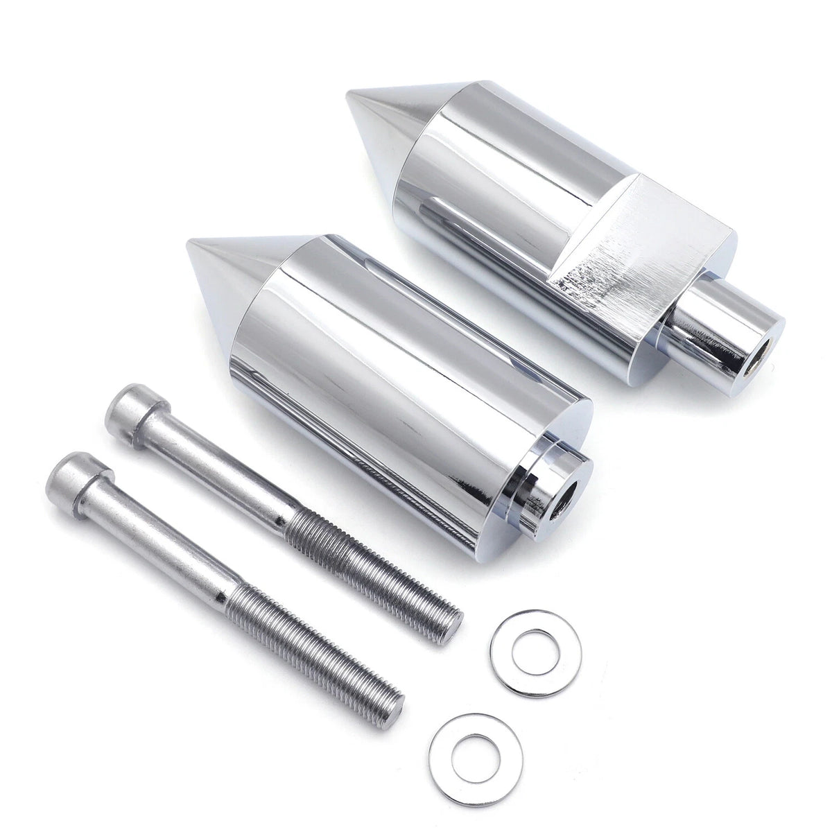 Chrome Spike Frame Sliders for Suzuki GSXR 1000 (2005–2006)