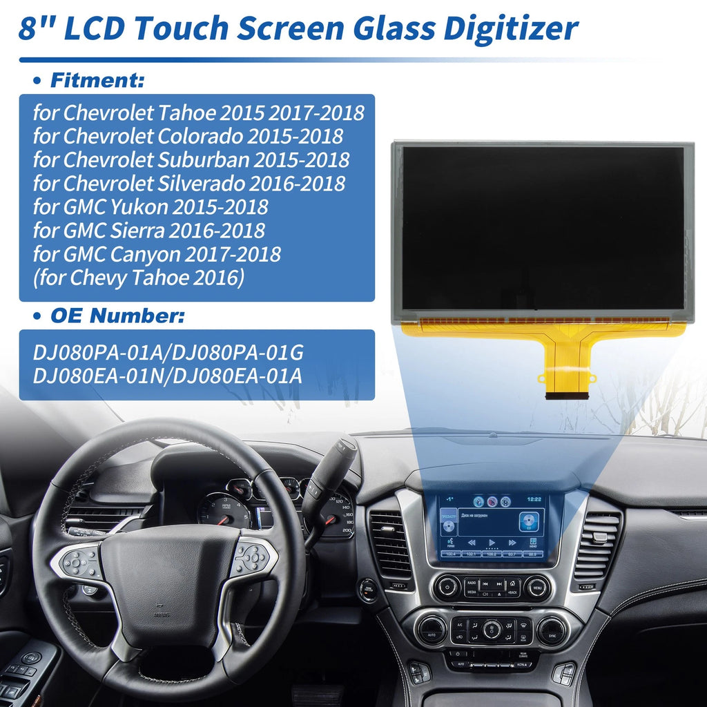 LCD Touch Screen Digitizer 8 Inch Replacement for Chevrolet Silverado (2014–2018)
