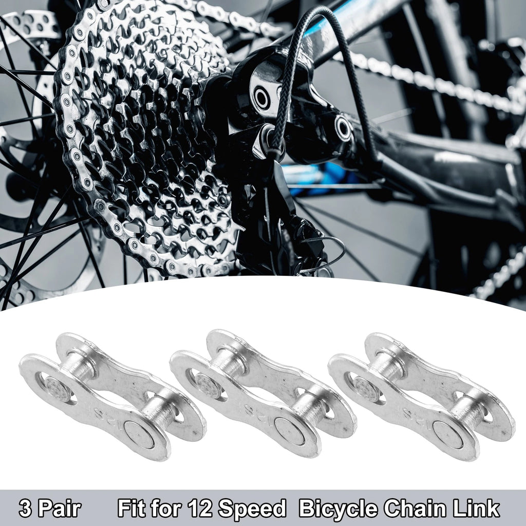 3 Pair 12 Speed Chain Master Link Connectors Silver Tone for Bike Bicycle MTB