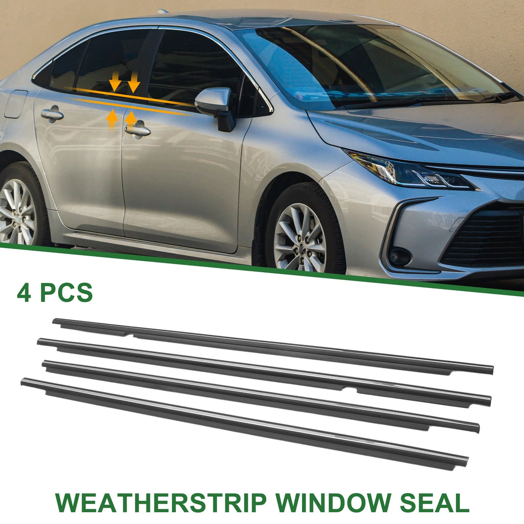 4pcs Window Seal Weatherstrip Replacement for Toyota Corolla (2001–2008)