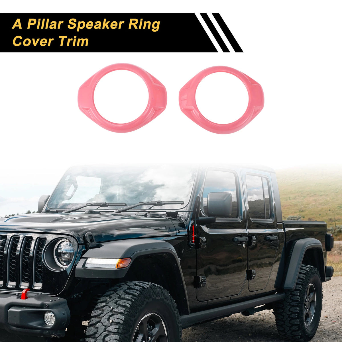 A Pillar Speaker Ring Cover Trim for Jeep Wrangler JK JKU (2007–2018) Pink