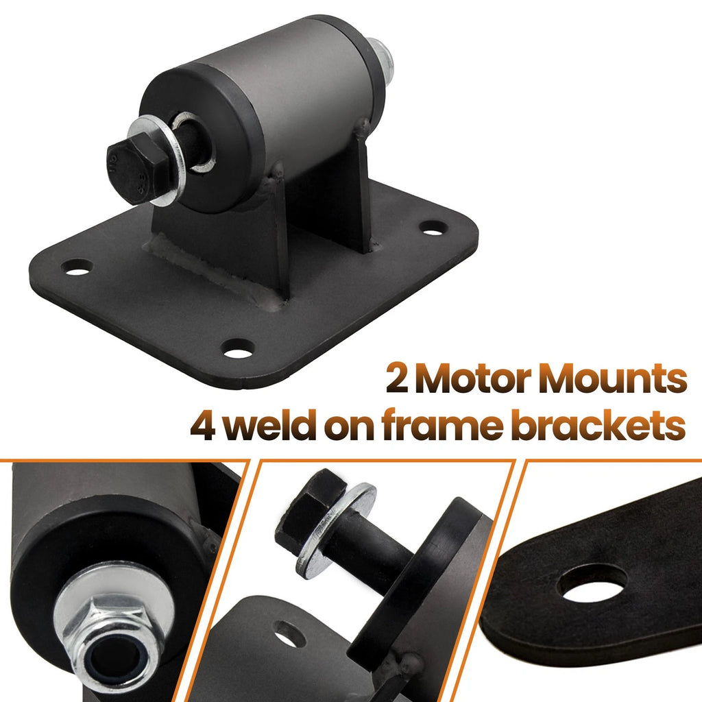 2X Engine Motor Mount for Chevrolet Corvette LS1 LS2 LS3 LS6 LS7 (1997–2013)