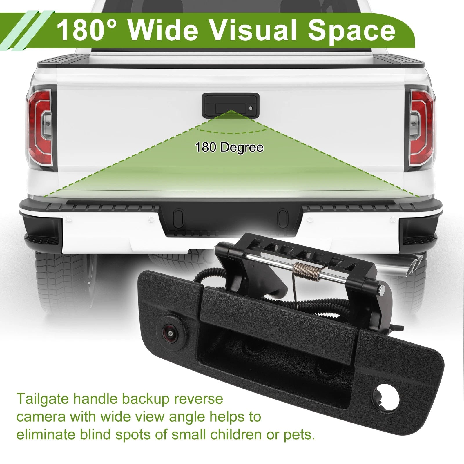 Tailgate Handle Backup Rear View Camera for Dodge Ram 1500 (2013–2018)