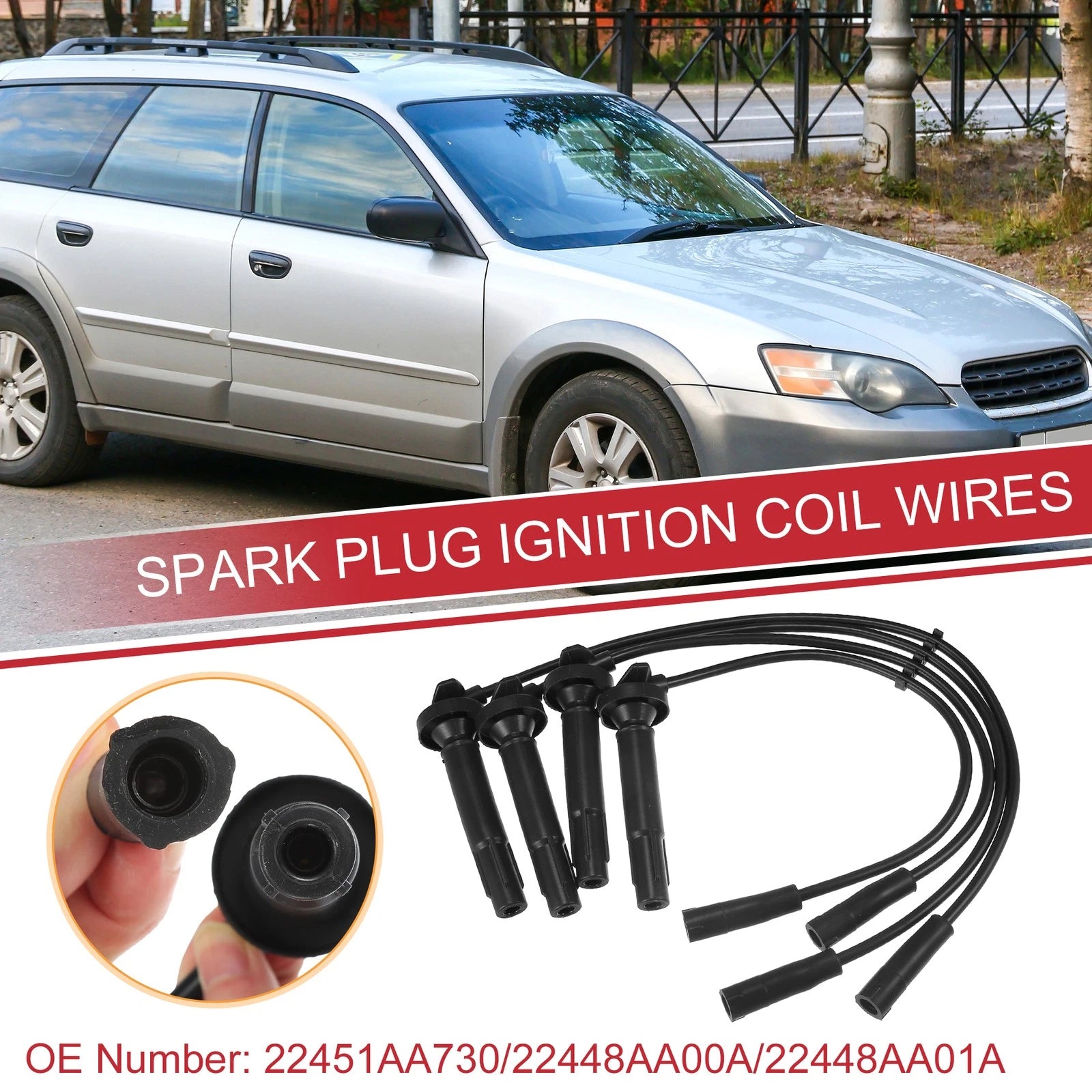 Ignition Coil Spark Plug Wires Set for Subaru Baja Outback (2003–2009)