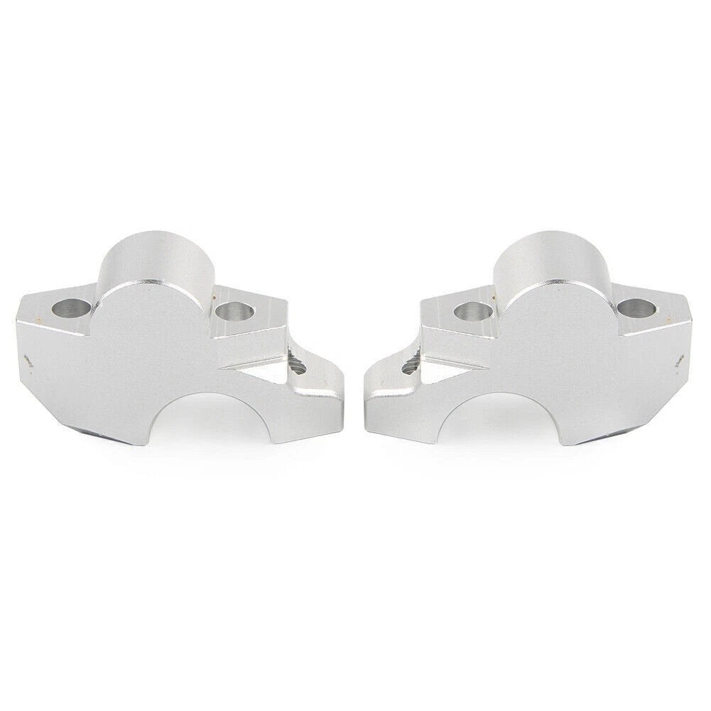 2X Silver Motor Handle Clamp Handlebar Riser Bar for Honda XADV-750 (2017–2019)