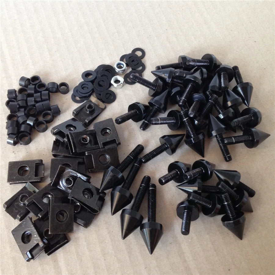 Black Spike Fairing Bolts Kit for Yamaha YZF R1 (2004–2006)
