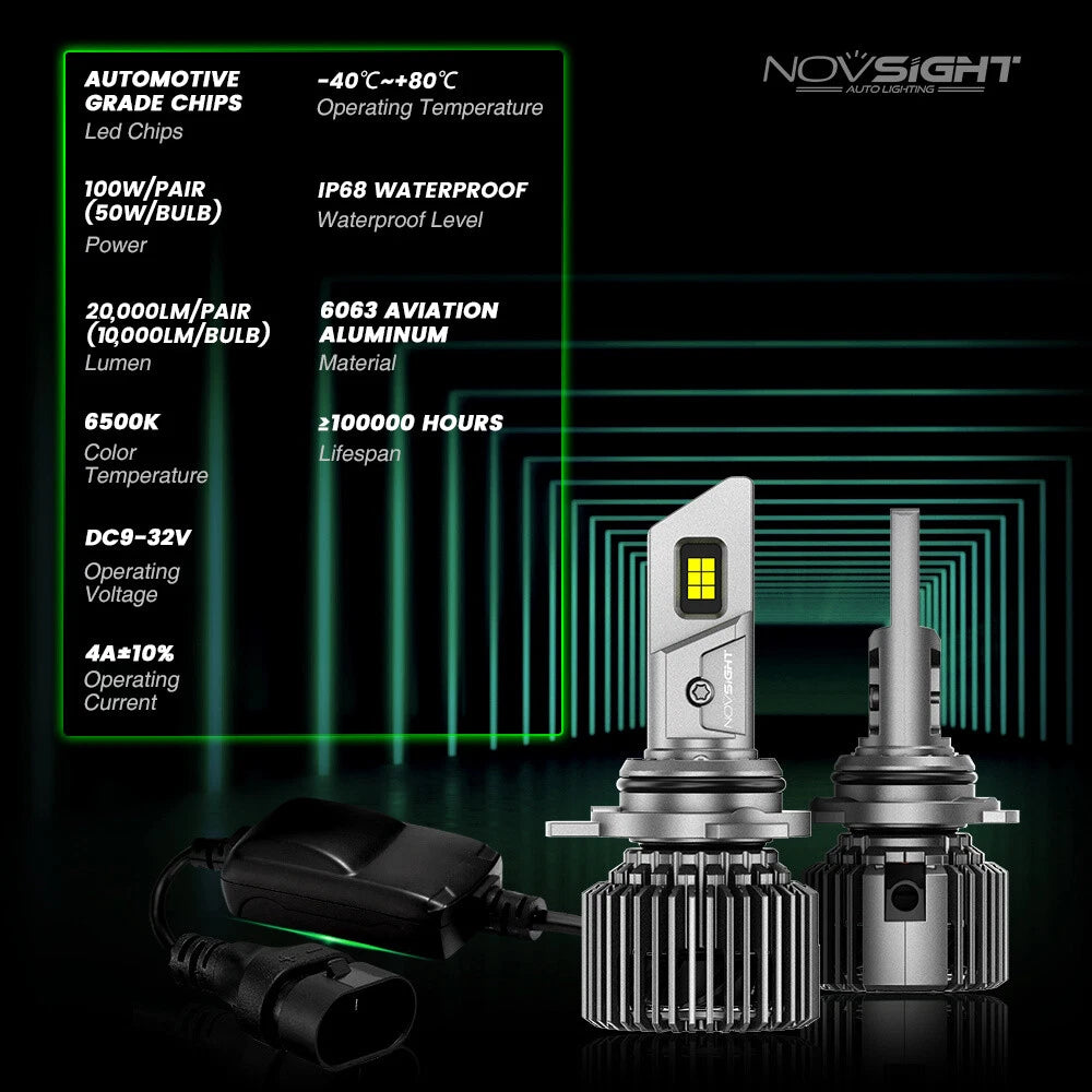 2X 9012 HIR2 LED Headlight Bulbs for