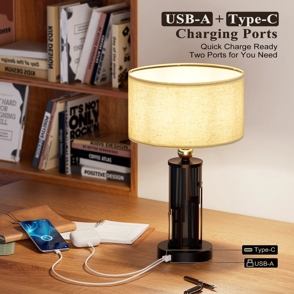 Dimmable LED Desk Lamp for Vintage Style Nightstand (Bronze)