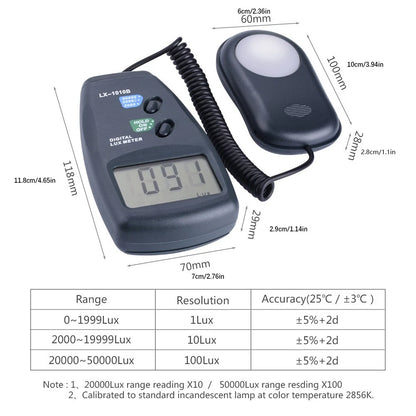 Digital Light Meter LX-1010B for Automotive Use (0-50000 Lux)