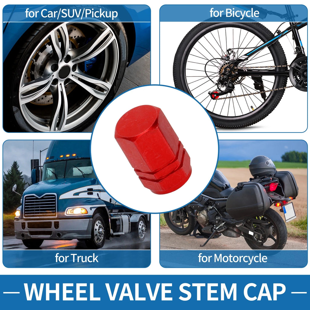 Tire Valve Stem Caps 10x16mm Replacement for SUV Bike RV (4 Pack)