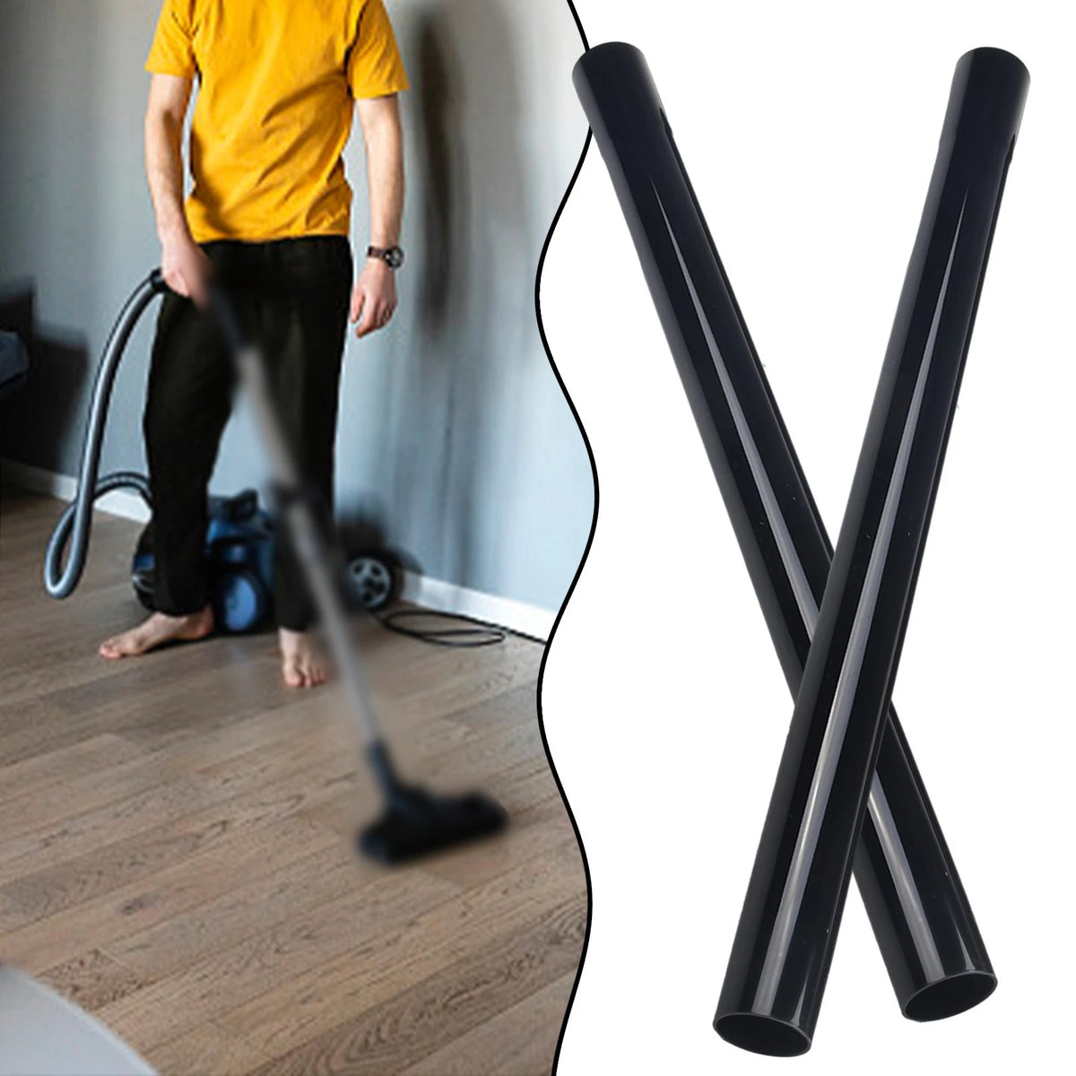 2X Vacuum Cleaner Attachment 45cm Plastic Wand Tube Hose Extension