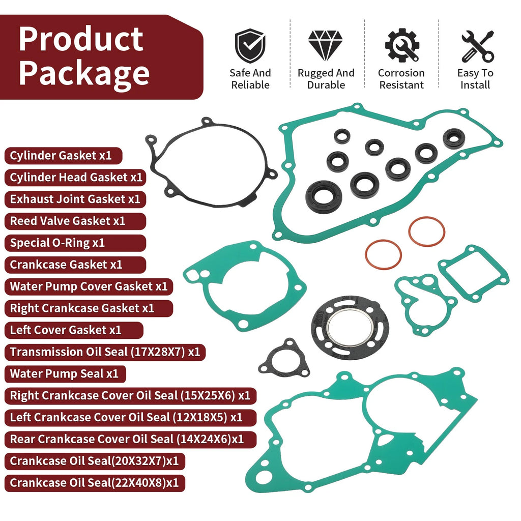 Complete Gasket and Oil Seals Kit for Honda CR80R (1986–1991)