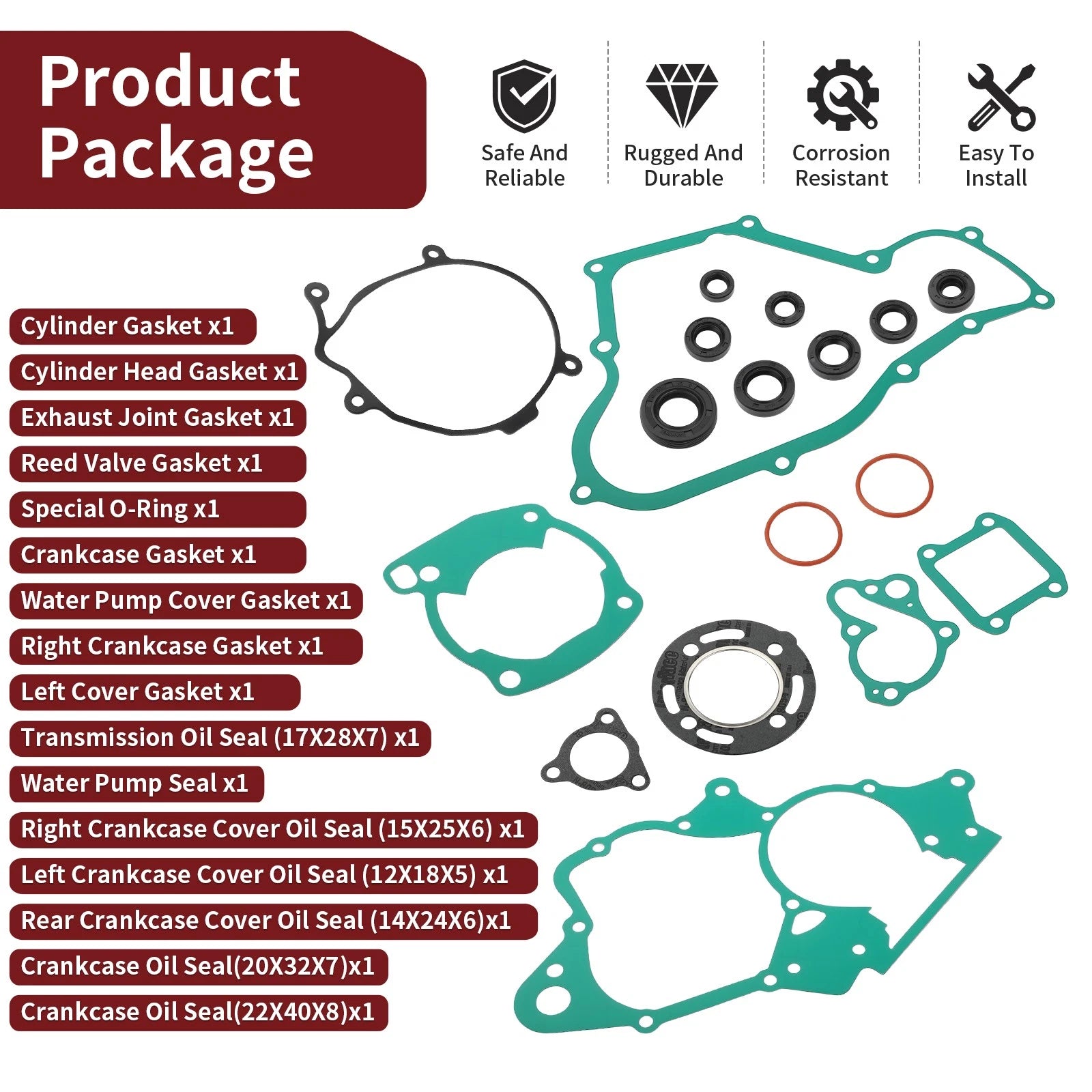 Complete Gasket and Oil Seals Kit for Honda CR80R (1986–1991)