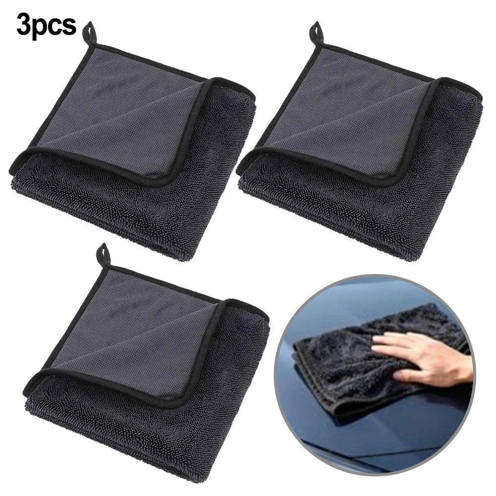 3PC Microfiber Towels 40x60cm for Car Washing and Home Use