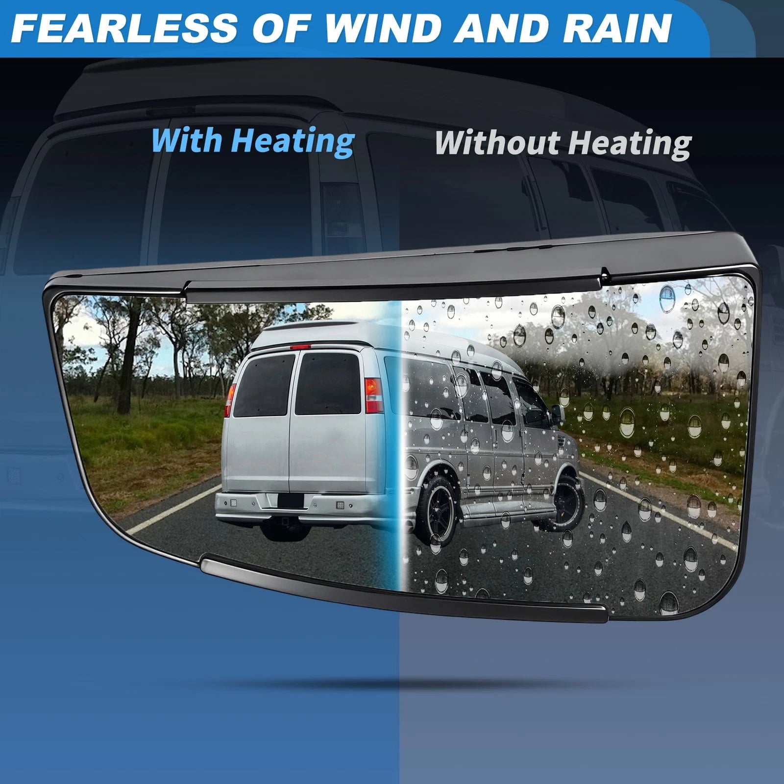 Left Lower Side View Mirror Glass Replacement for Chevrolet Express 1500 (2003–2014)