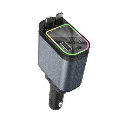 4X Retractable Car Charger for Multiple Devices PD 66W Fast Charging 12-24V