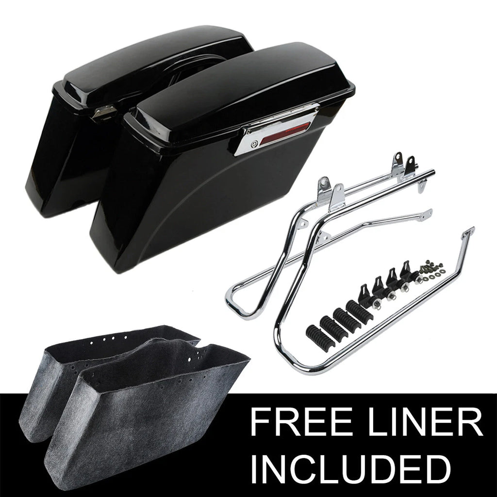 Hard Saddle Bags with Conversion Brackets for Harley Softail Fat Boy (1984–2017)